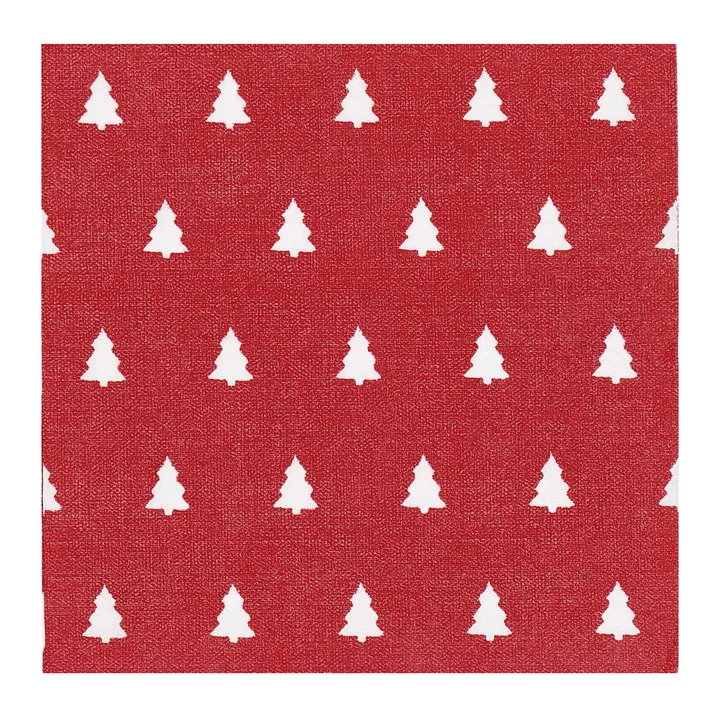 Linen trees servett 33x33 cm 20-pack - Red - Scandi Essentials