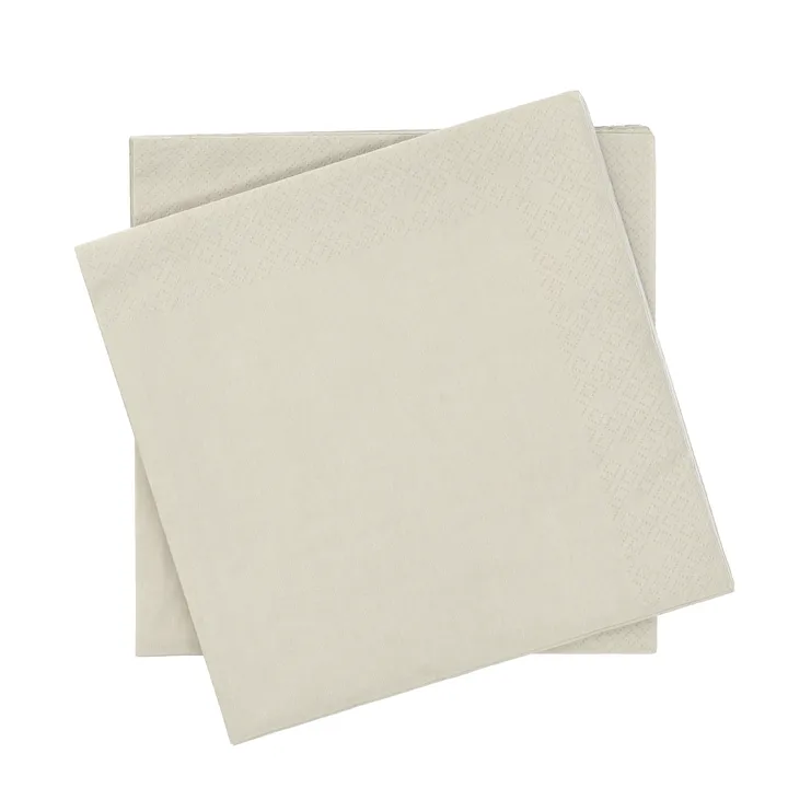 Plain pappersservett - Beige, 20‑pack, 40×40 cm - Scandi Essentials