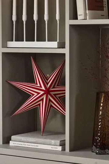 Bare adventsstjärna vit-rödrandig - 45 cm - Scandi Living
