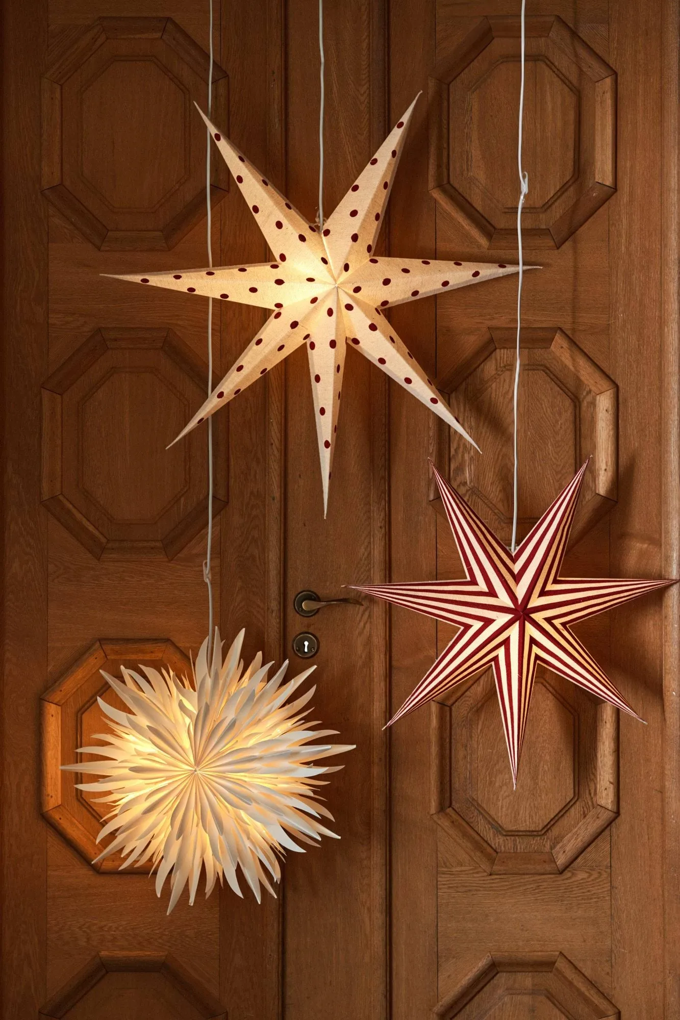 Bare adventsstjärna vit-rödrandig, 60 cm Scandi Living