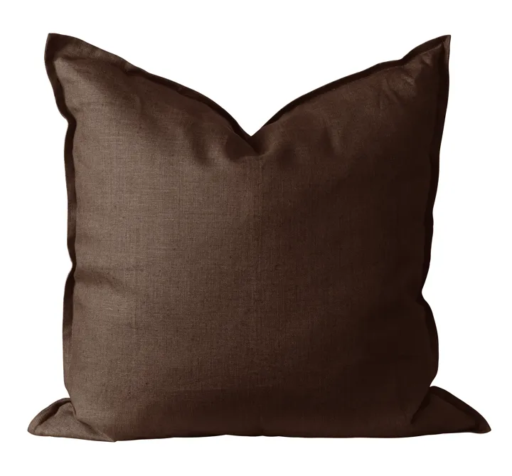 Calm kuddfodral linne 50x50 cm - Chocolate Brown - Scandi Living