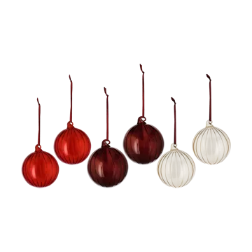 Clarity julkula Ø8 cm 6-pack - Röd - Scandi Living