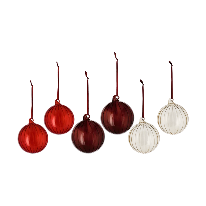Clarity julkula Ø8 cm 6-pack - Röd - Scandi Living