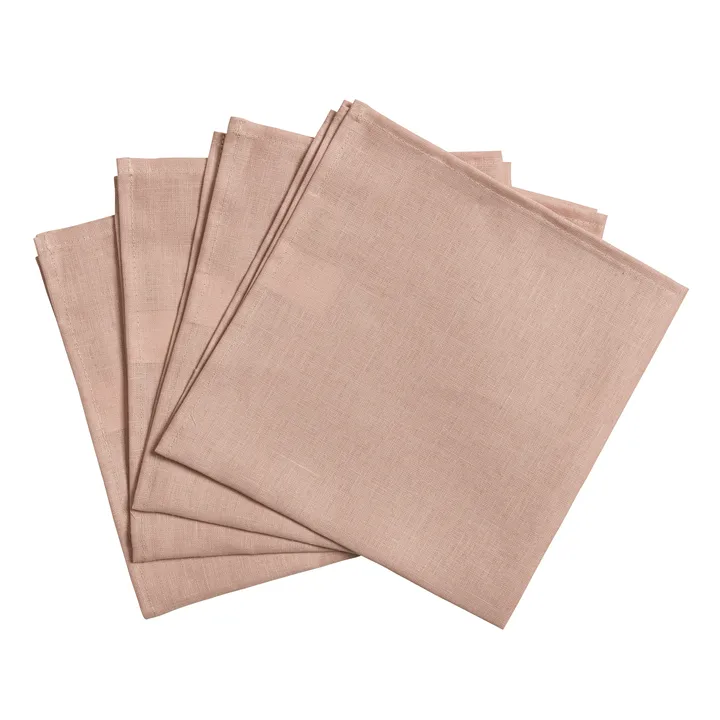 Clean linneservetter 45x45 cm 4-pack - dusty rose - Scandi Living