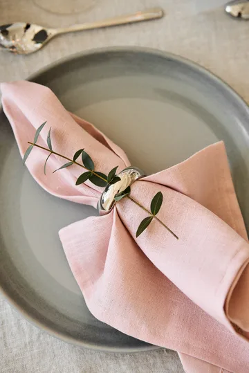 Clean linneservetter 45x45 cm 4-pack - dusty rose - Scandi Living