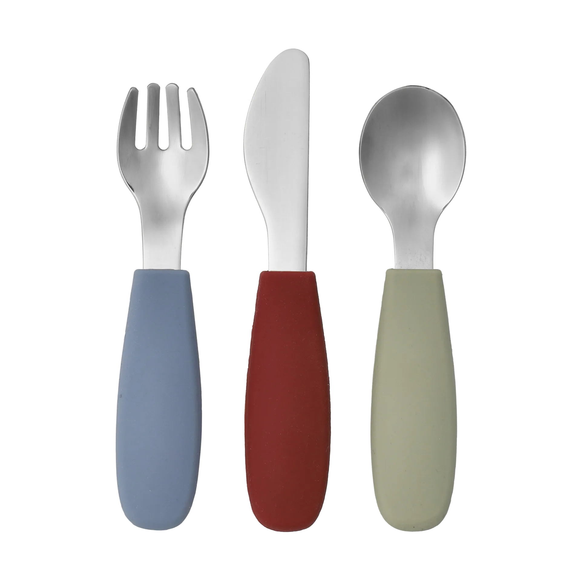 Dine bestickset silikon 3 delar, Green-blue Scandi Living