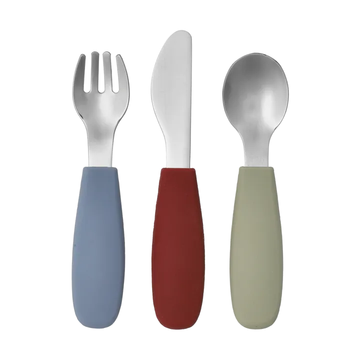 Dine bestickset silikon 3 delar - Green-blue - Scandi Living