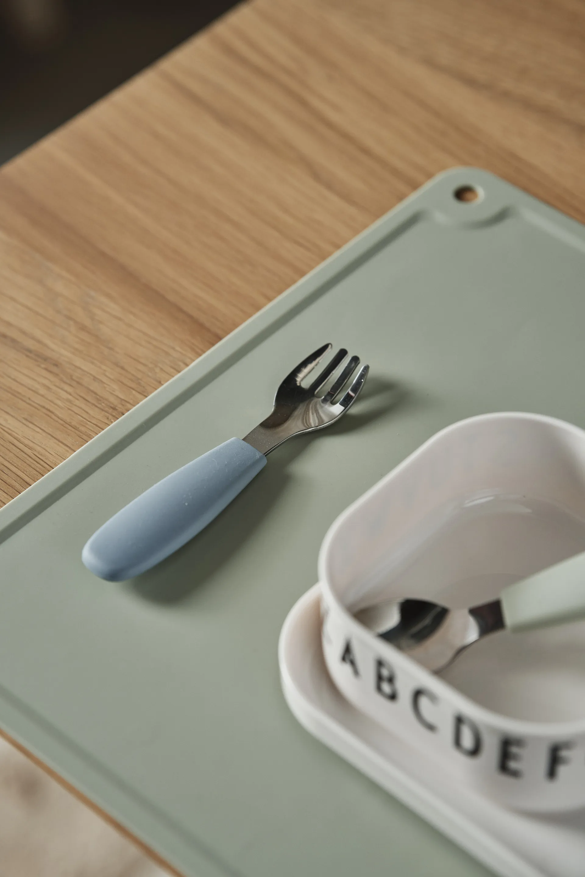 Dine bestickset silikon 3 delar, Green-blue Scandi Living