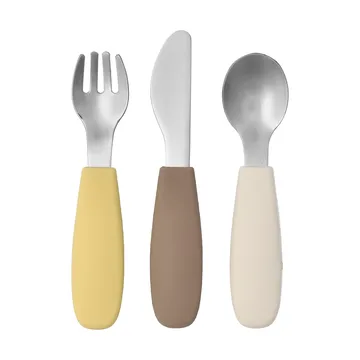Dine bestickset silikon 3 delar - Taupe - Scandi Living