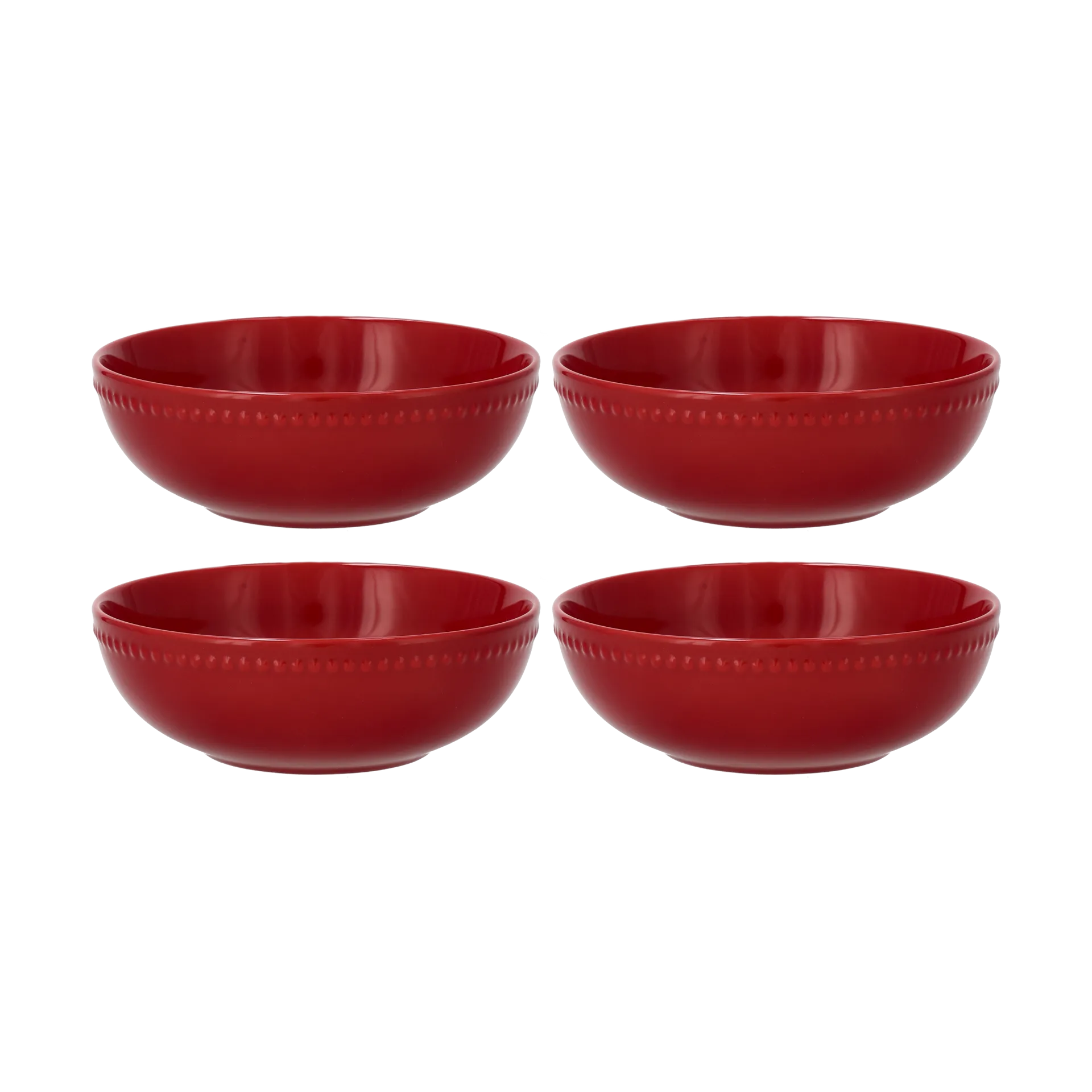 Dots frukostskål 60 cl 4-pack, Röd Scandi Living