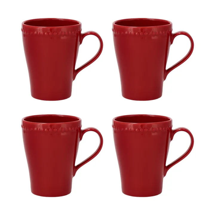 Dots mugg 35 cl 4-pack - Röd - Scandi Living