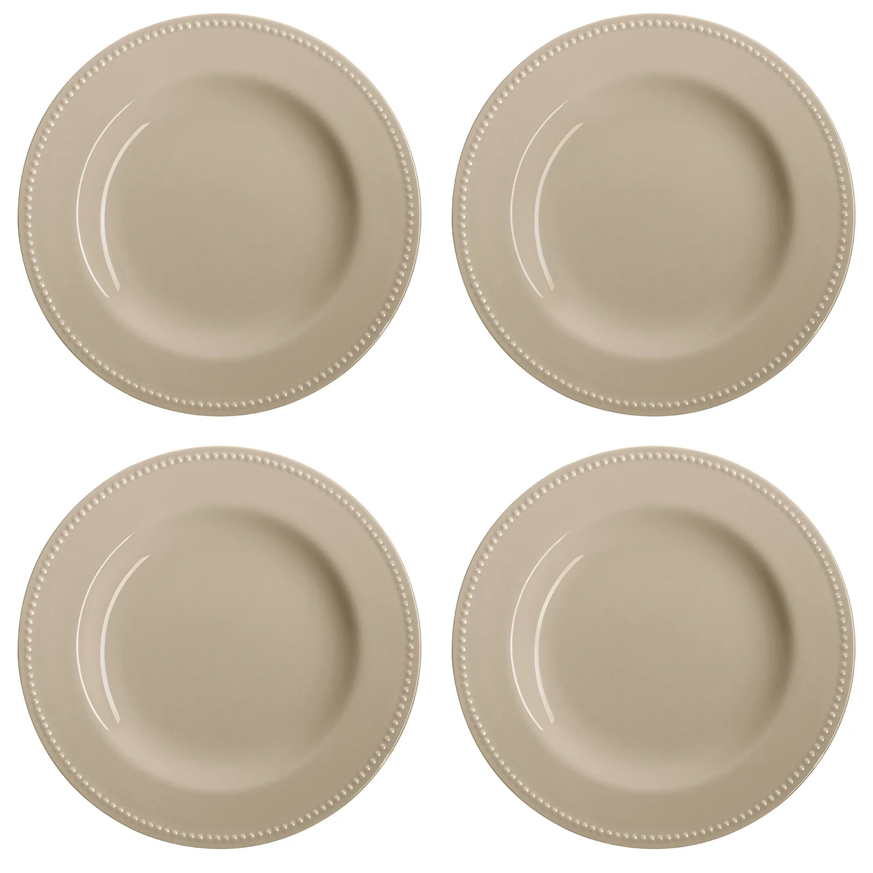 Dots tallrik 28 cm 4-pack, Beige Scandi Living