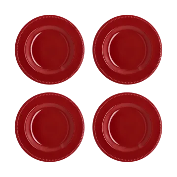 Dots tallrik 28 cm 4-pack - Röd - Scandi Living