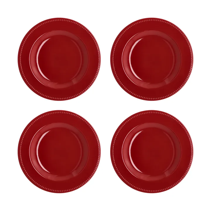 Dots tallrik 28 cm 4-pack - Röd - Scandi Living