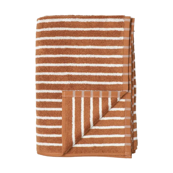 Drift badhandduk 100x150 cm - Brun-vit - Scandi Living