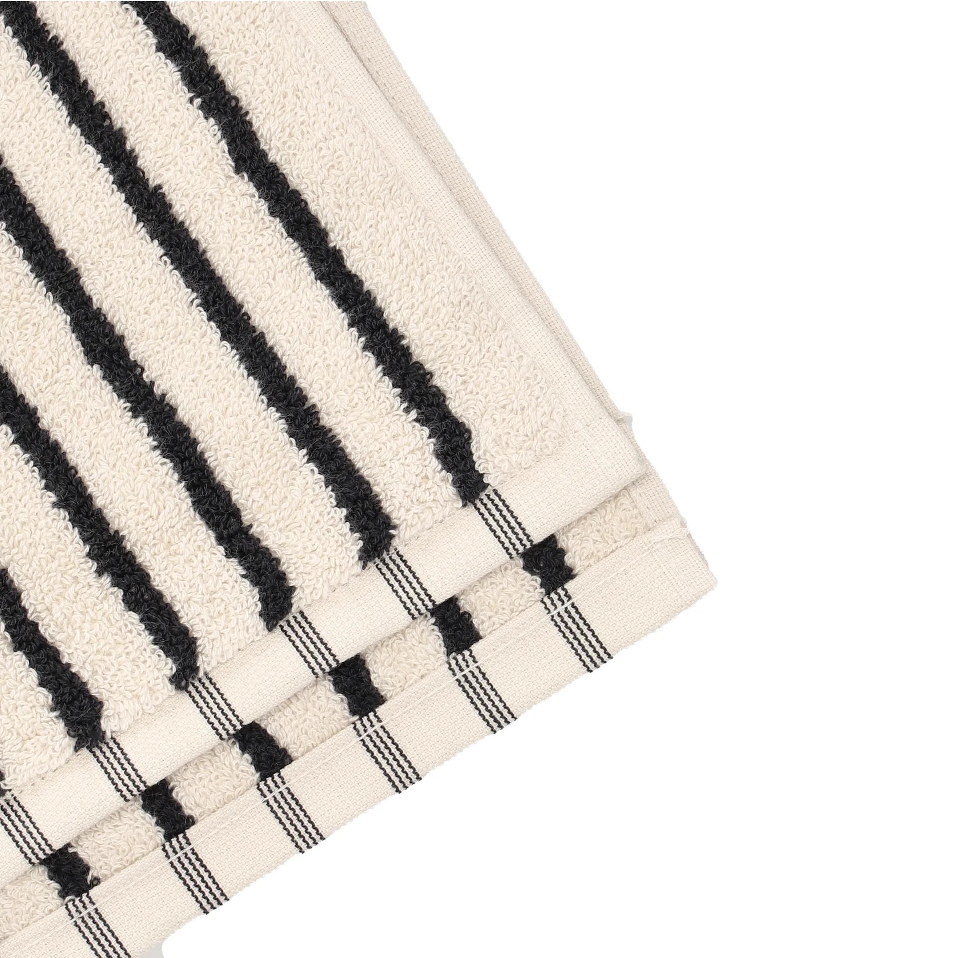 Drift badhandduk 100x150 cm, Vit-svart Scandi Living