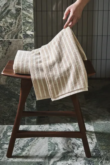 Drift badhandduk 70x140 cm - Beige-vit - Scandi Living
