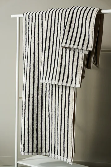 Drift badhandduk 70x140 cm - Vit-svart - Scandi Living