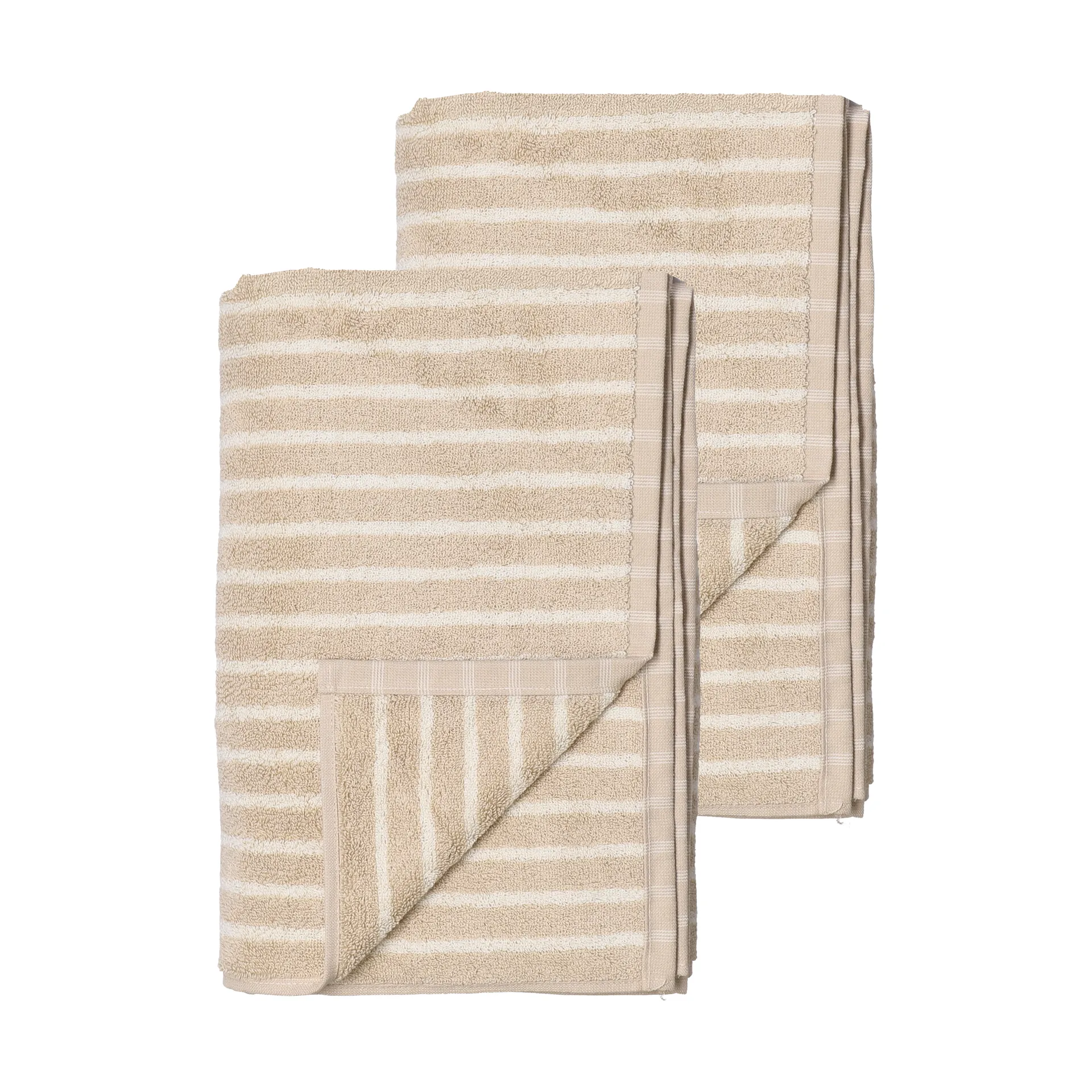 Drift badhanddukar 100x150 cm 2-pack - Beige-vit Scandi Living