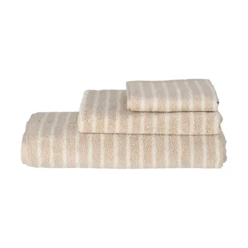 Drift handduk 50x70 cm - Beige-vit - Scandi Living