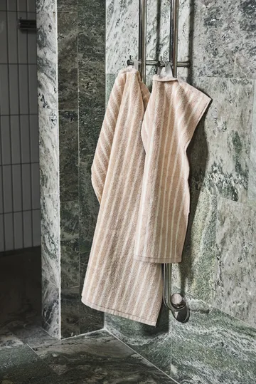 Drift handduk 50x70 cm - Beige-vit - Scandi Living