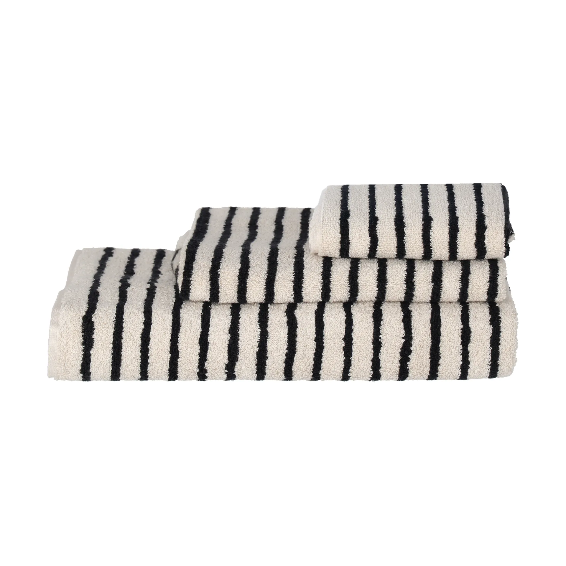 Drift handduk 50x70 cm, Vit-svart Scandi Living