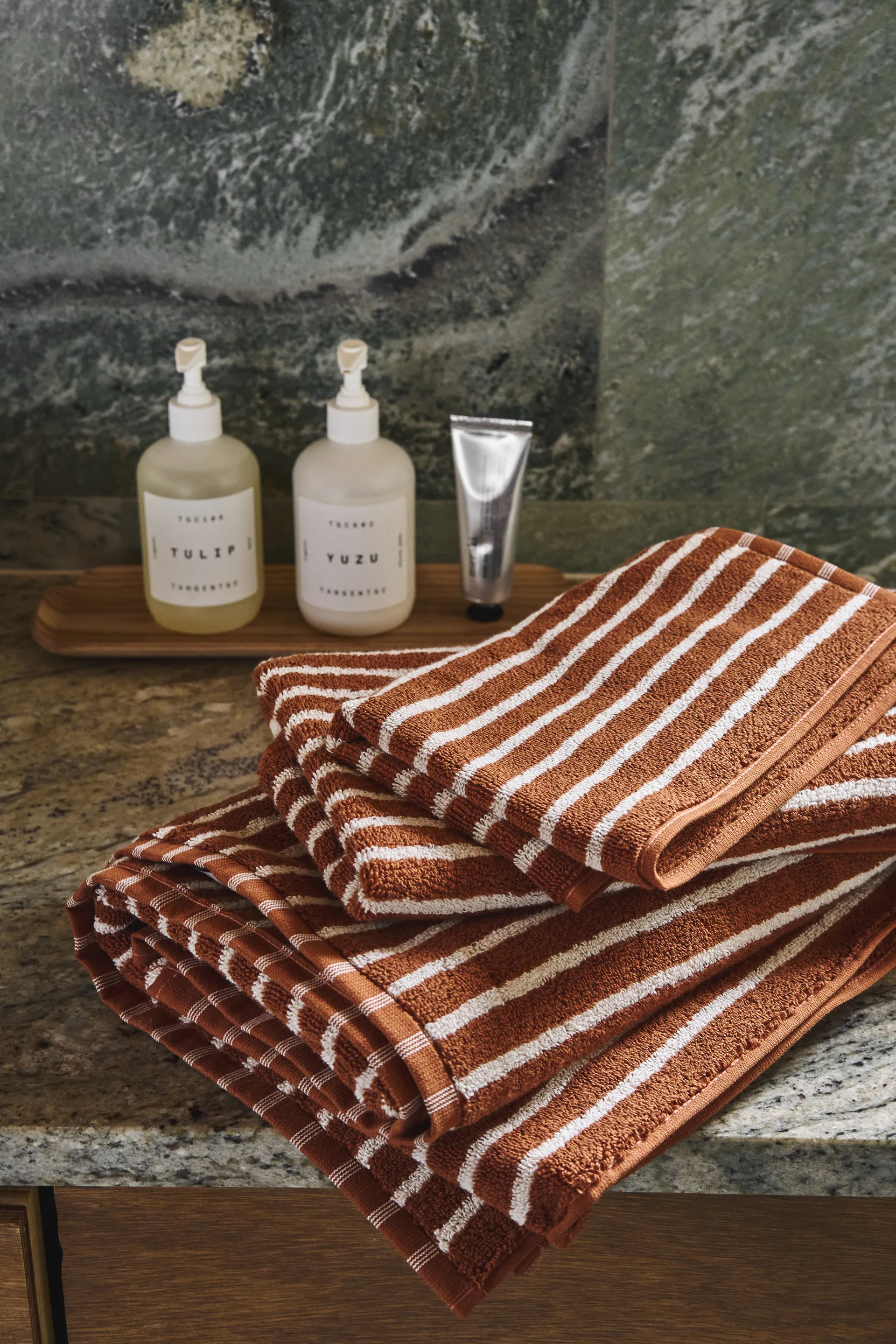 Drift handduksset 4 delar - Brun-vit Scandi Living