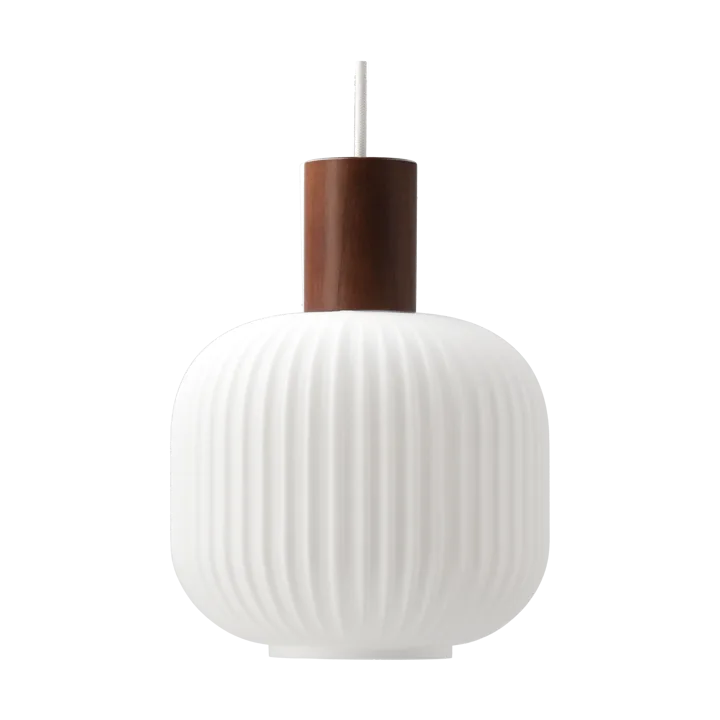 Fair taklampa Ø20cm - Frostat glas-mörkbetsad ask - Scandi Living