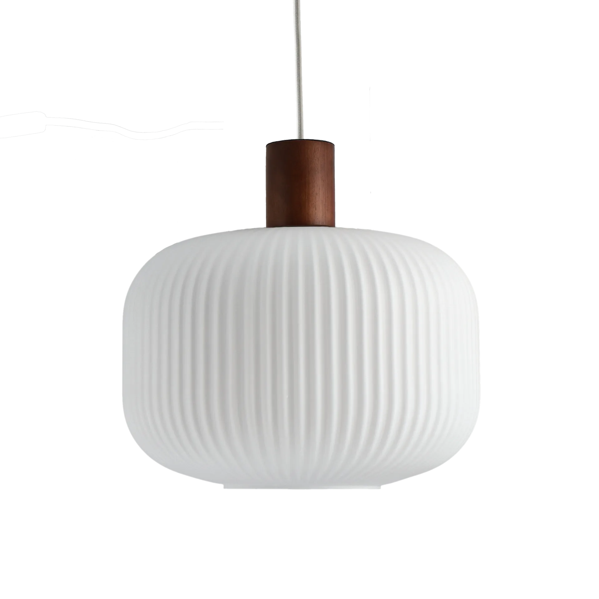 Fair taklampa Ø30 cm, Frostat glas-mörkbetsad ask Scandi Living