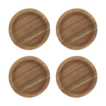 Hollow glasunderlägg Ø9 cm 4-pack - Akacia - Scandi Living