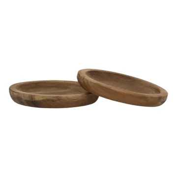 Hollow glasunderlägg Ø9 cm 4-pack - Akacia - Scandi Living