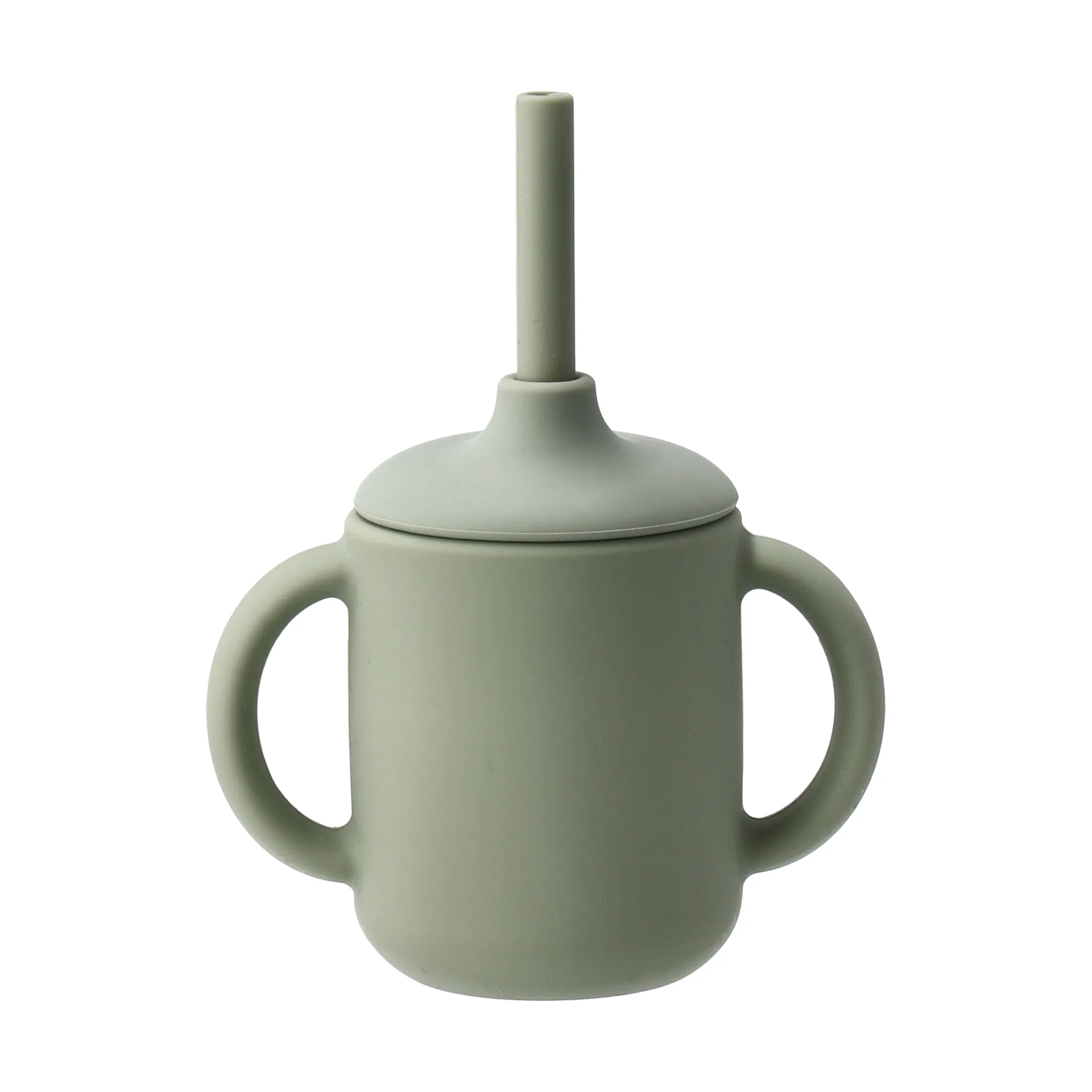 Idun mugg med sugrör silikon 120 ml, Green Scandi Living