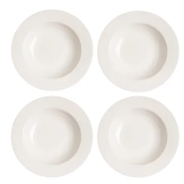 Kalk djup tallrik 23 cm 4-pack - vit - Scandi Living
