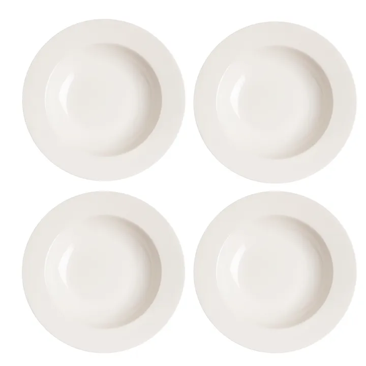 Kalk djup tallrik 23 cm 4-pack - vit - Scandi Living