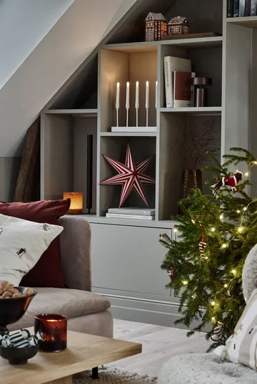 Kindle portabel adventsljusstake 30 cm - Vit - Scandi Living