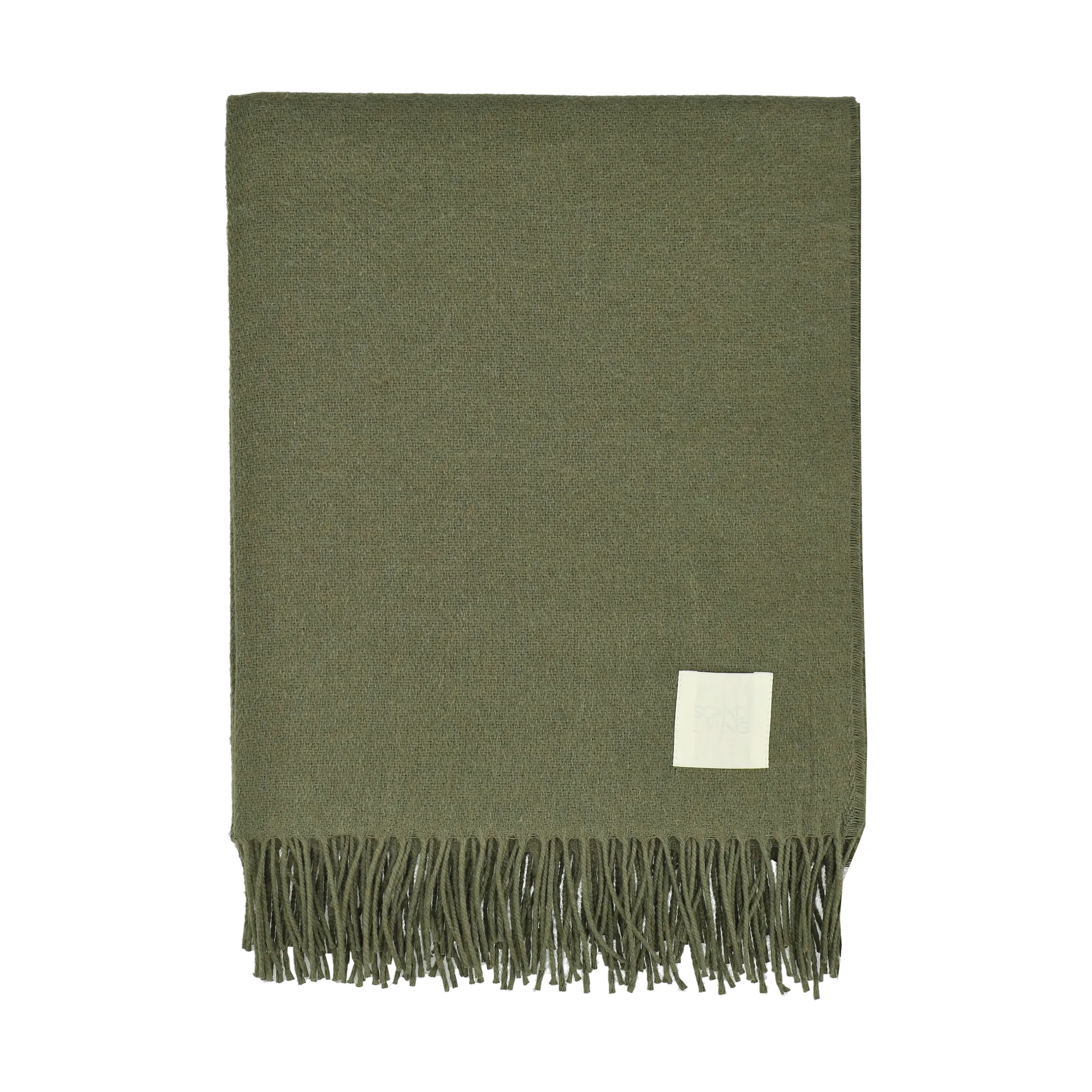 Loom bomullspläd 125x170 cm, Khaki Scandi Living