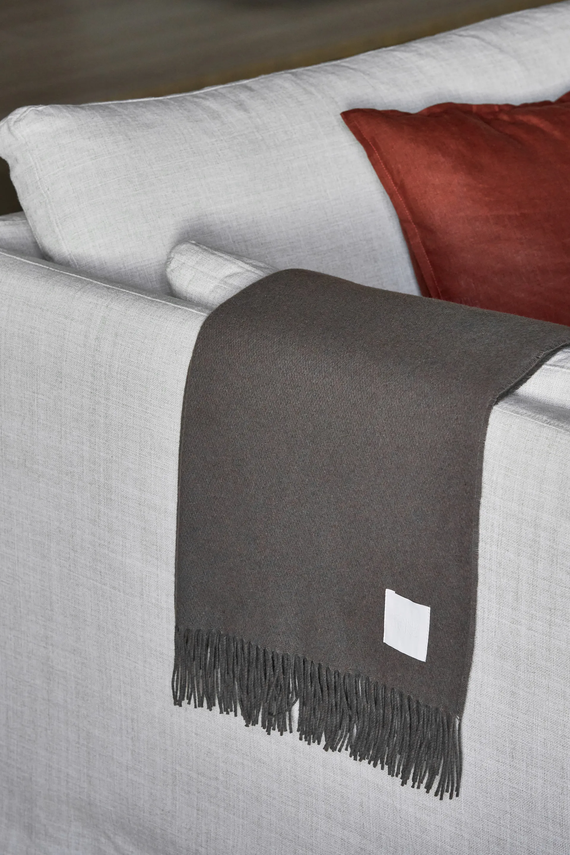 Loom bomullspläd 125x170 cm, Taupe Scandi Living