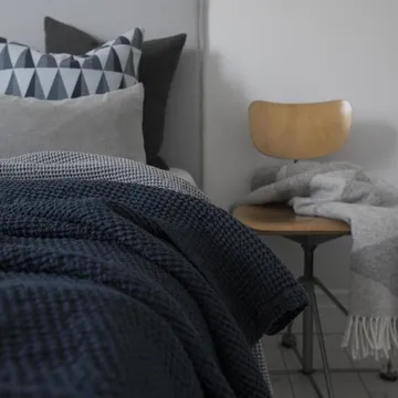 Moss överkast 160x260 cm - Storm blue (blå) - Scandi Living