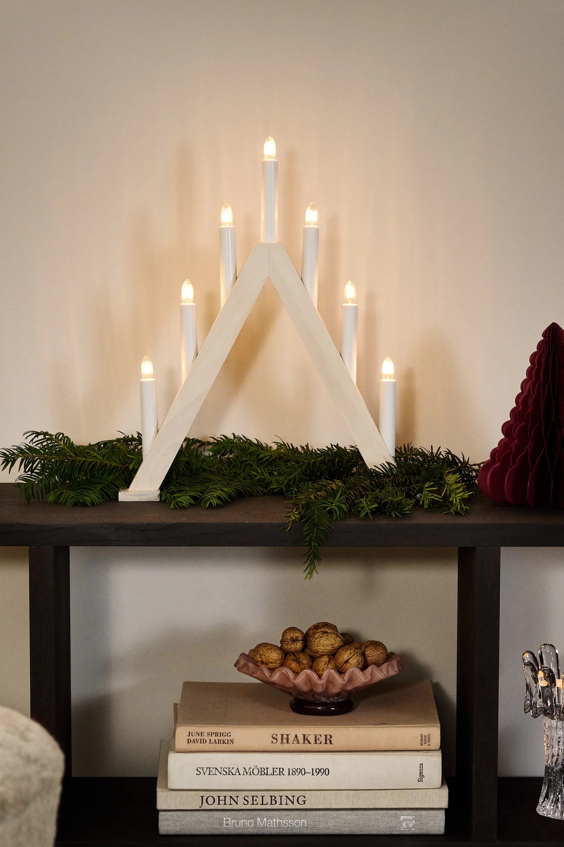 Nord adventsljusstake 40 cm, Vitlaserad Scandi Living