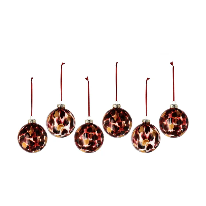 Overcast julkula Ø8 cm 6-pack - Röd - Scandi Living