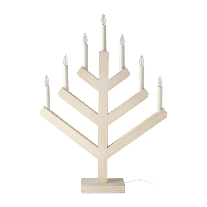 Pine adventsljusstake 62 cm - Vitlaserad - Scandi Living