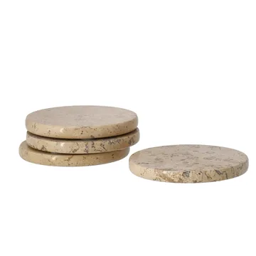 Ridge glasunderlägg Ø10 cm 4-pack - Marmor - Scandi Living