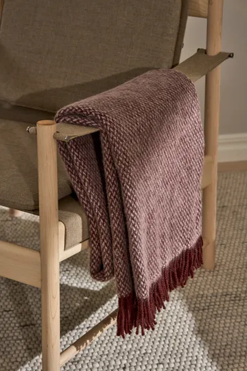 Sandstone ullpläd 130x180 cm - Burgundy - Scandi Living