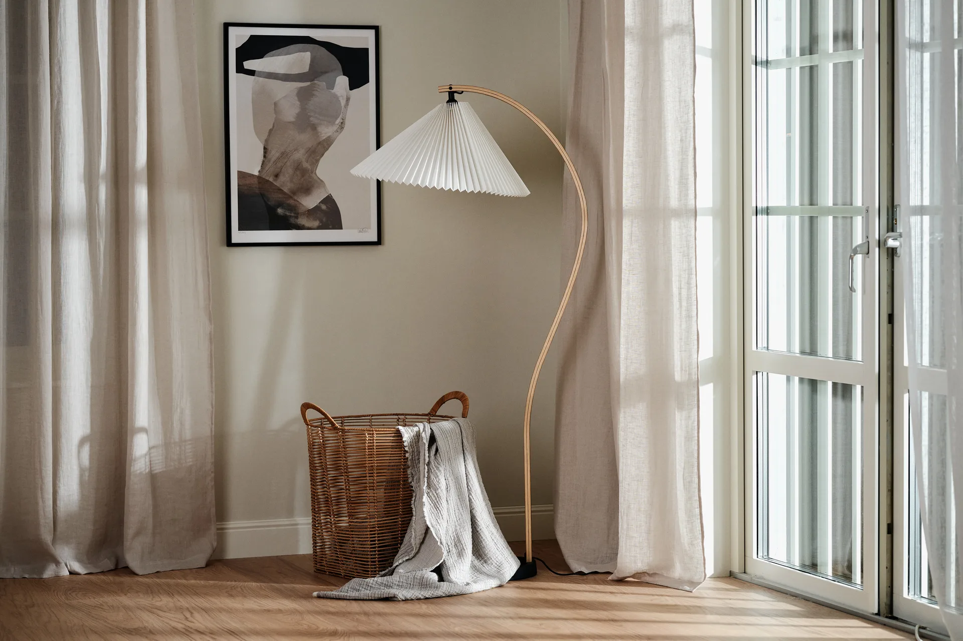 Serenity gardinlängd med multiband 129x250 cm, Greige Scandi Living