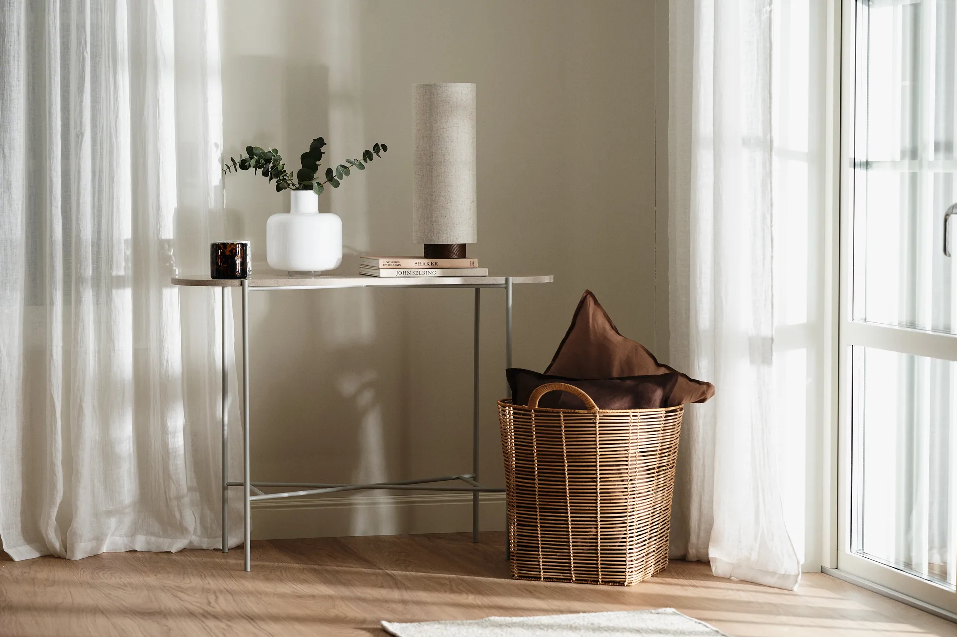 Serenity gardinlängd med multiband 129x250 cm, Vit Scandi Living