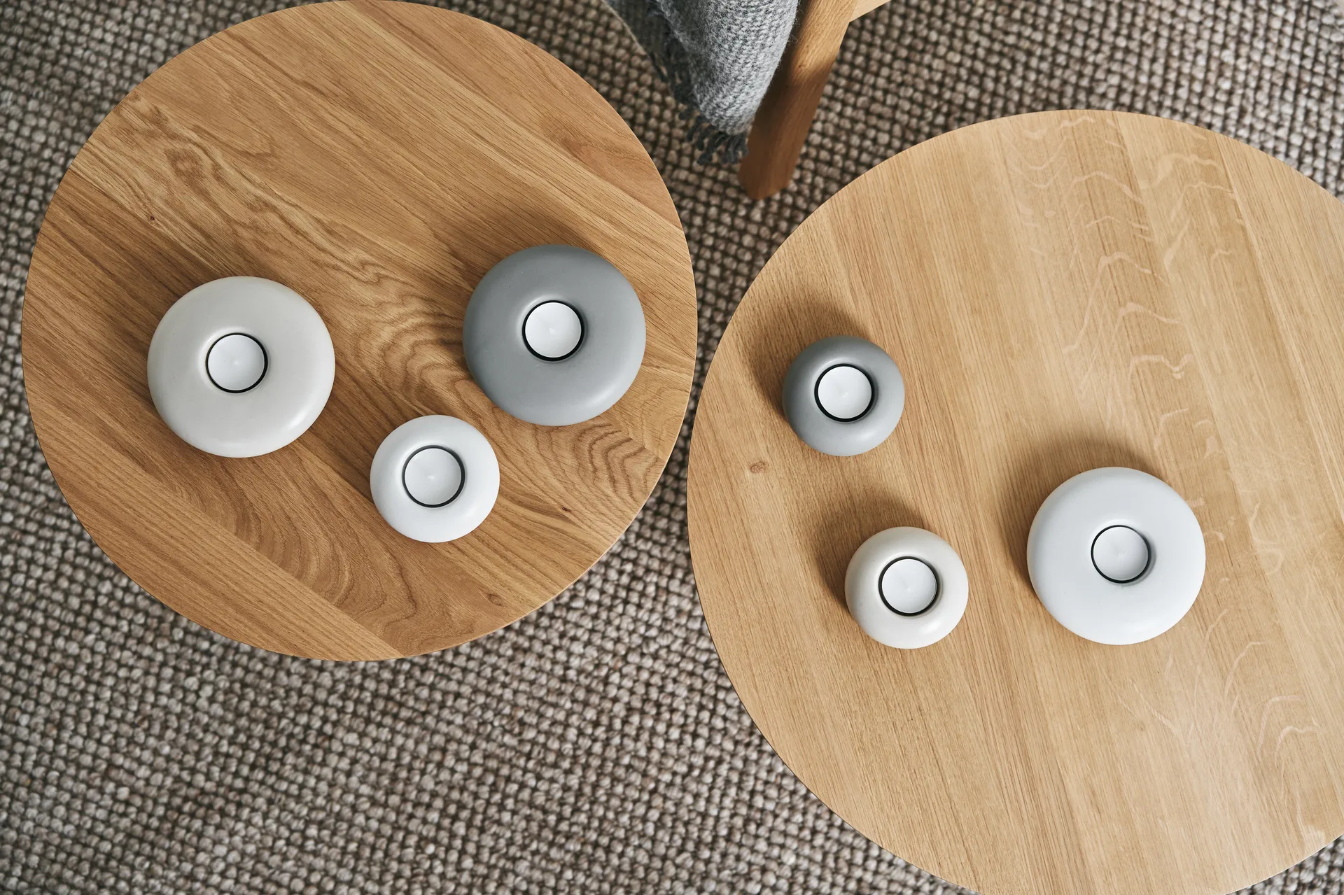 Stone ljuslykta Ø13 cm, Beige Scandi Living