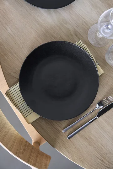 Terra mattallrik - Svart stengods, Ø26,5 cm - Scandi Living