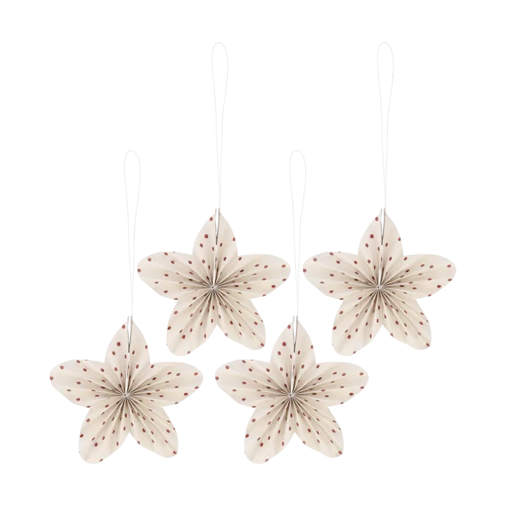 Twinkle julgranshänge 4-pack - Röd prickig - Scandi Living