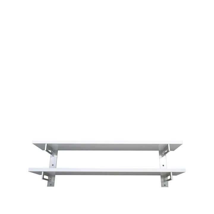 Scherlin skohylla 7 - vit, vägg, aluminium, 2 plan - Scherlin