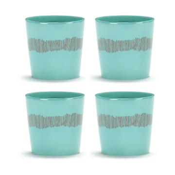 Ottolenghi Feast kaffekopp 25 cl 4-pack - Azure stripes-red - Serax